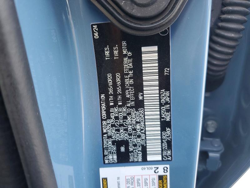 Aukcja sprzedaży 2024 Toyota Land Cruiser, vin: JTEABFAJ5RK004583, numer aukcji: 67421846
