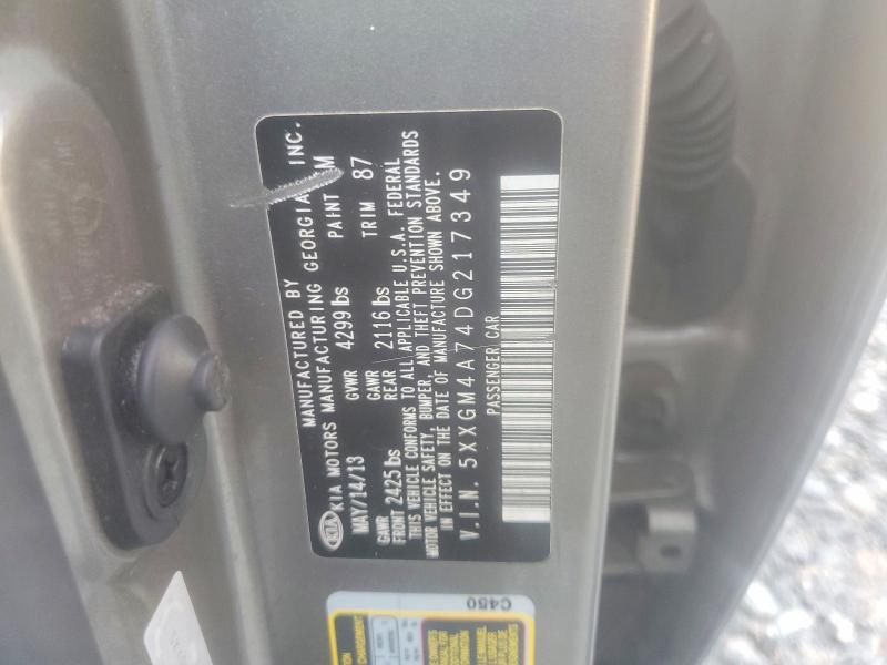 2013 Kia Optima მანქანა იყიდება აუქციონზე, vin: 5XXGM4A74DG217349, აუქციონის ნომერი: 68138426