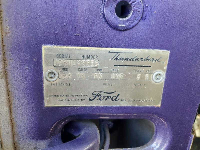 1959 Ford Thunderbird მანქანა იყიდება აუქციონზე, vin: J9YH149755, აუქციონის ნომერი: 68839846