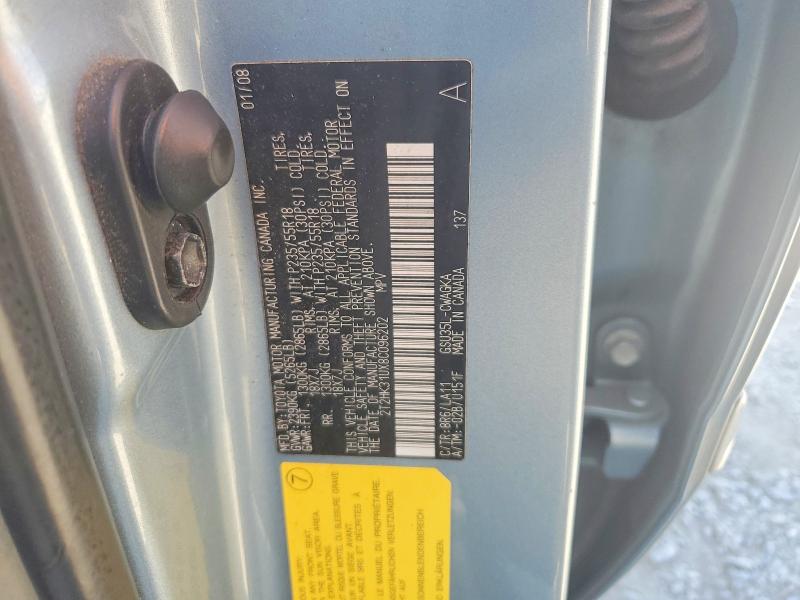 Продажа на аукционе авто 2008 Lexus Rx, vin: 2T2HK31UX8C096202        , номер лота: 68662286