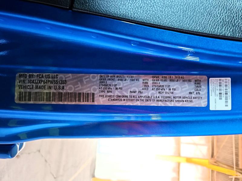 Aukcja sprzedaży 2023 Jeep Wrangler, vin: 1C4JJXP64PW651353, numer aukcji: 70883926