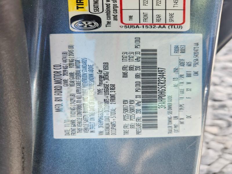 Aukcja sprzedaży 2012 Ford Fusion, vin: 3FAHP0HG5CR234497, numer aukcji: 68588336