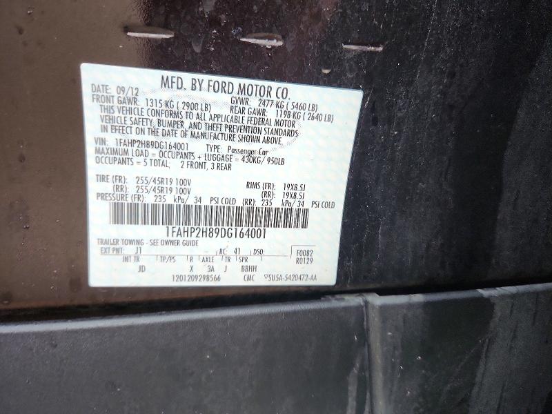 67164526 :رقم المزاد ، 1FAHP2H89DG164001 vin ، 2013 Ford Taurus مزاد بيع