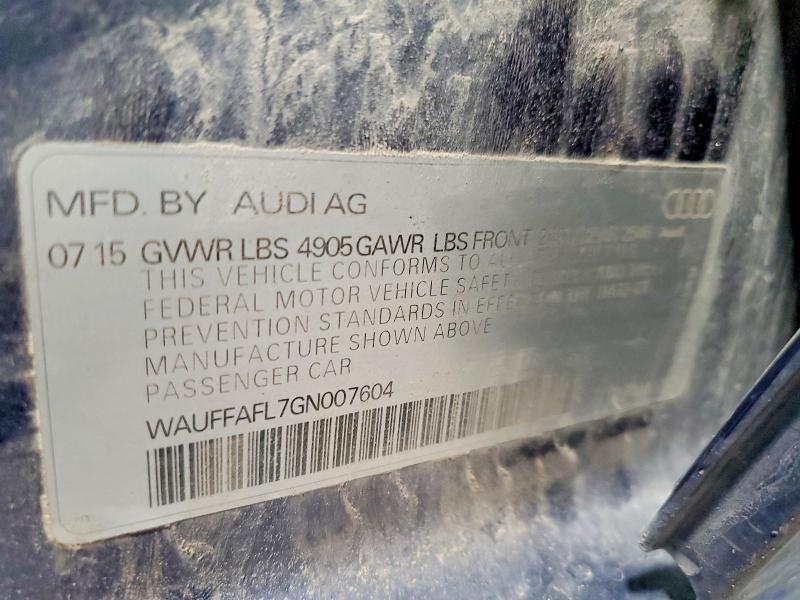 68082176 :رقم المزاد ، WAUFFAFL7GN007604 vin ، 2016 Audi A4 مزاد بيع