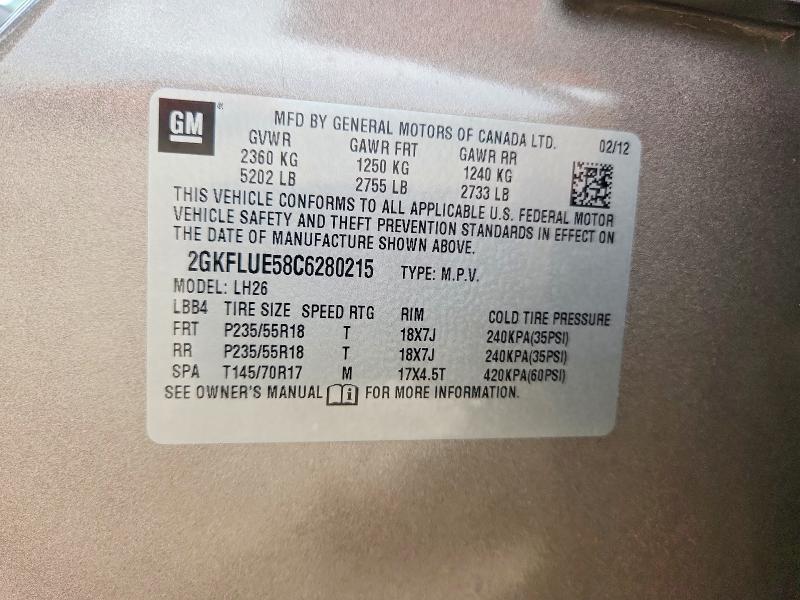 Продаж на аукціоні авто 2012 Gmc Terrain, vin: 2GKFLUE58C6280215, номер лоту: 68029446