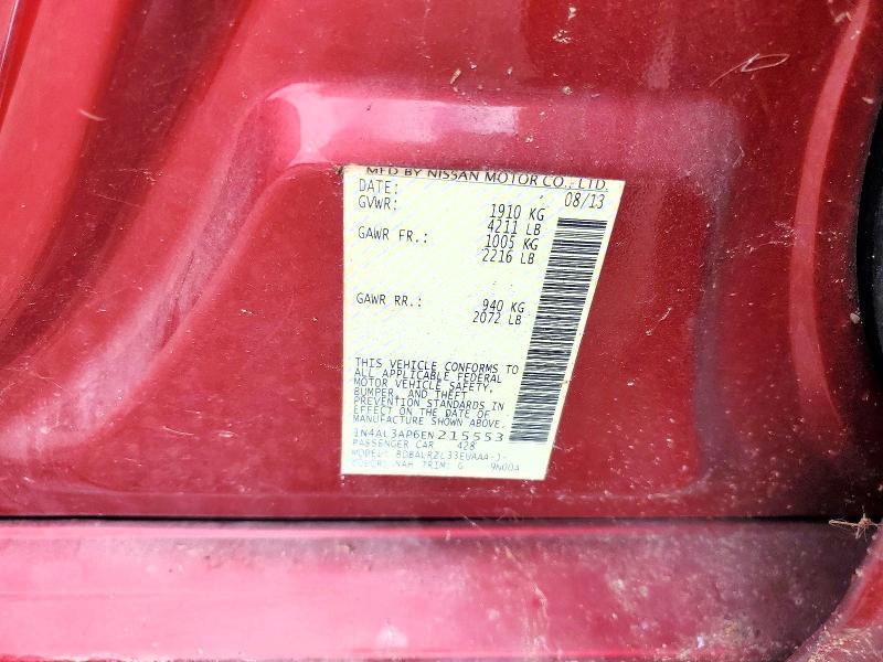 2014 Nissan Altima მანქანა იყიდება აუქციონზე, vin: 1N4AL3AP6EN215553, აუქციონის ნომერი: 68138856