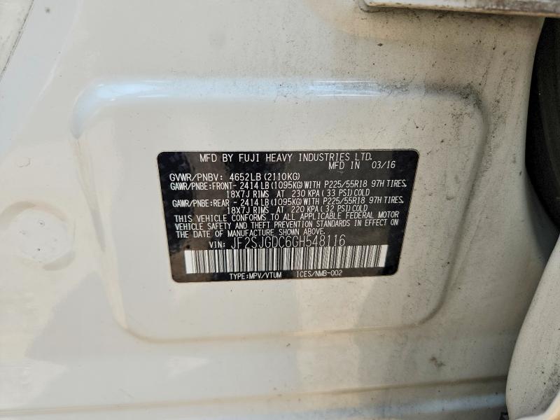 67656326 :رقم المزاد ، JF2SJGDC6GH548116 vin ، 2016 Subaru Forester مزاد بيع