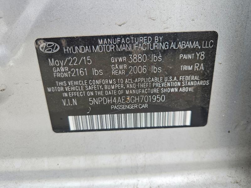 Aukcja sprzedaży 2016 Hyundai Elantra, vin: 5NPDH4AE3GH701950, numer aukcji: 67681516