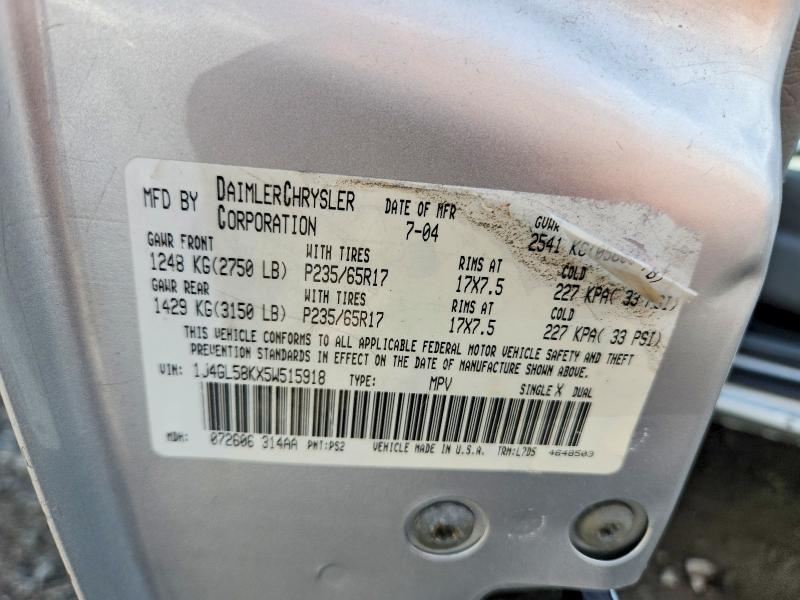 Продаж на аукціоні авто 2005 Jeep Liberty, vin: 1J4GL58KX5W515918, номер лоту: 68716456