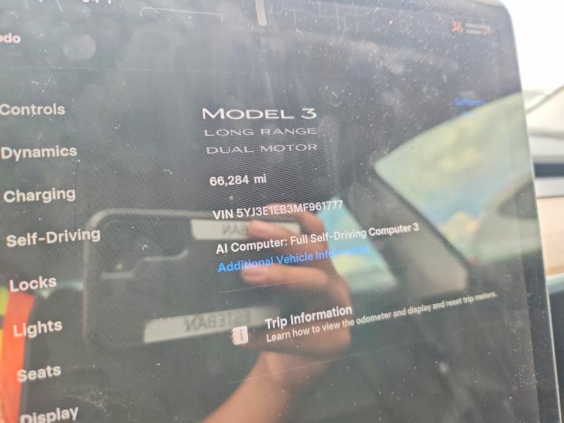 Aukcja sprzedaży 2021 Tesla Model 3, vin: 5YJ3E1EB3MF961777, numer aukcji: 64340866