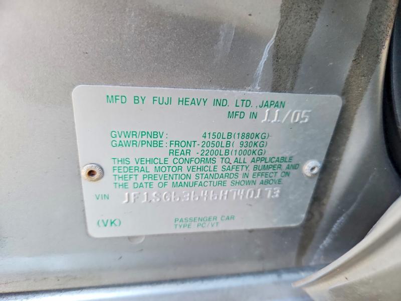 Продаж на аукціоні авто 2006 Subaru Forester, vin: JF1SG63646H740173, номер лоту: 67829716