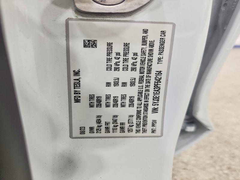 Продажа на аукционе авто 2023 Tesla Model 3, vin: 5YJ3E1EA3PF642164, номер лота: 67354286