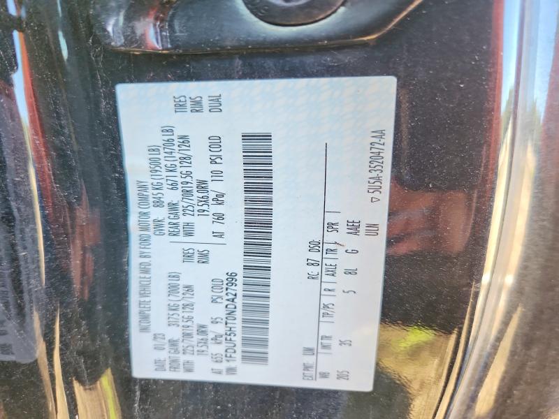 2022 Ford F550 მანქანა იყიდება აუქციონზე, vin: 1FDUF5HT0NDA27996, აუქციონის ნომერი: 68986116