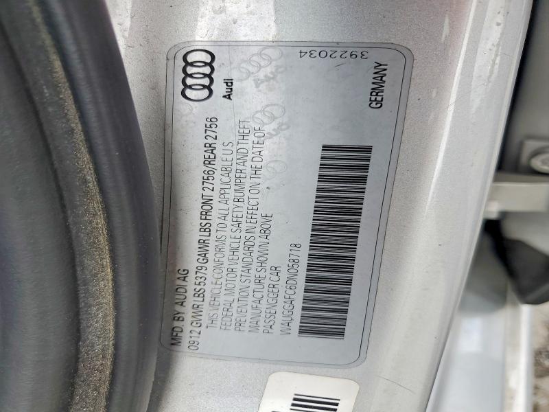 Продажа на аукционе авто 2013 Audi A6, vin: WAUGGAFC6DN058718, номер лота: 67253826