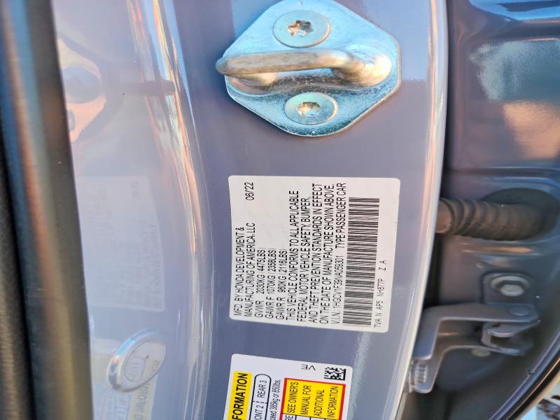 Продаж на аукціоні авто 2022 Honda Accord, vin: 1HGCV1F39NA059301, номер лоту: 67782696