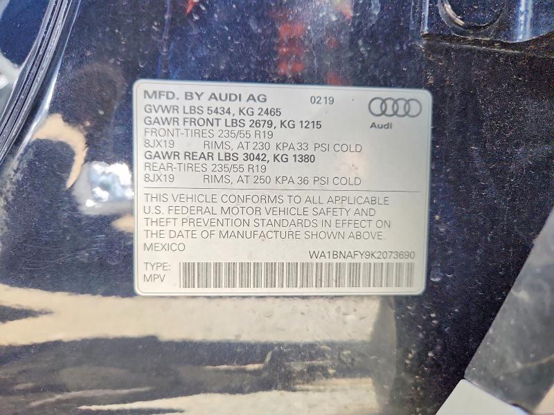 Продаж на аукціоні авто 2019 Audi Q5, vin: WA1BNAFY9K2073690, номер лоту: 66409246