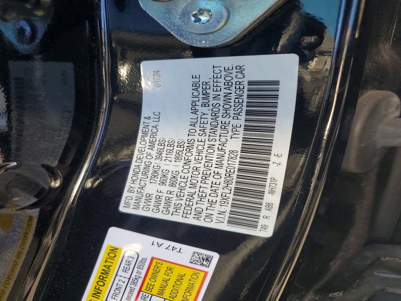 Продаж на аукціоні авто 2024 Honda Civic, vin: 19XFL2H80RE017828, номер лоту: 67900056
