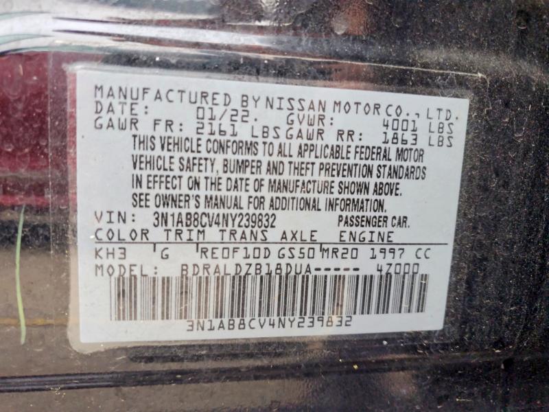 69792996 :رقم المزاد ، 3N1AB8CV4NY239832 vin ، 2022 Nissan Sentra مزاد بيع
