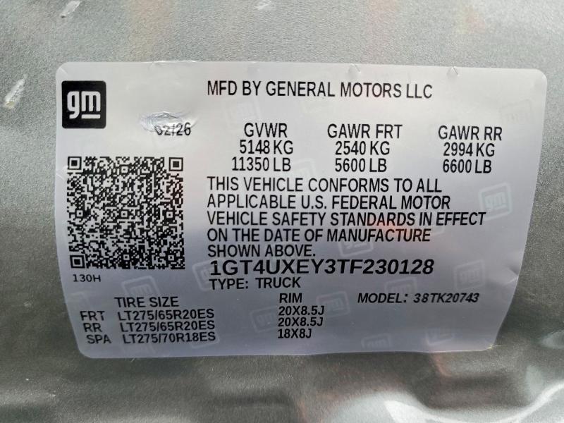 Продажа на аукционе авто 2026 Gmc Sierra, vin: 1GT4UXEY3TF230128, номер лота: 67101456