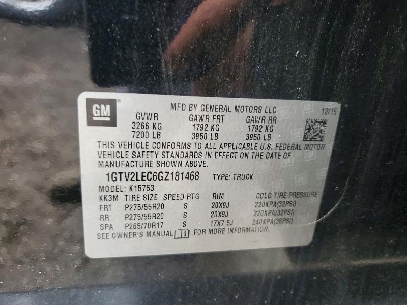 Продаж на аукціоні авто 2016 Gmc Sierra, vin: 1GTV2LEC6GZ181468, номер лоту: 67552786