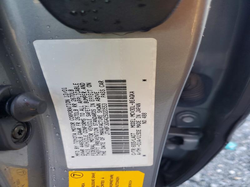 Aukcja sprzedaży 2002 Lexus Es, vin: JTHBF30G425020553, numer aukcji: 67636276