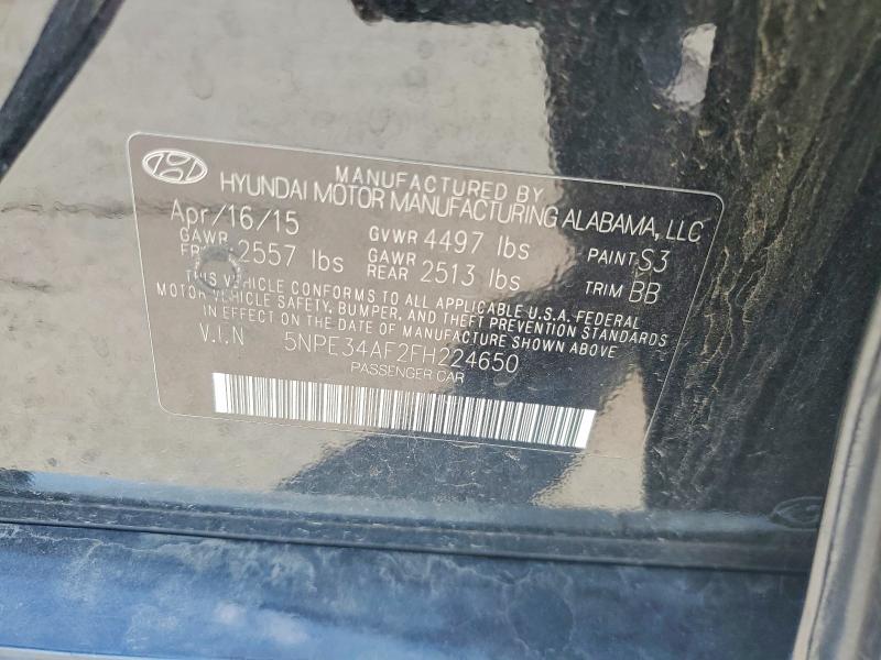 2015 Hyundai Sonata მანქანა იყიდება აუქციონზე, vin: 5NPE34AF2FH224650, აუქციონის ნომერი: 67409536