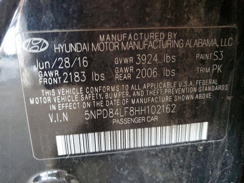 Auction sale of the 2017 Hyundai Elantra, vin: 5NPD84LF8HH102162, lot number: 69346646
