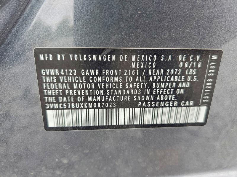 Aukcja sprzedaży 2019 Volkswagen Jetta, vin: 3VWC57BUXKM087023, numer aukcji: 68051066