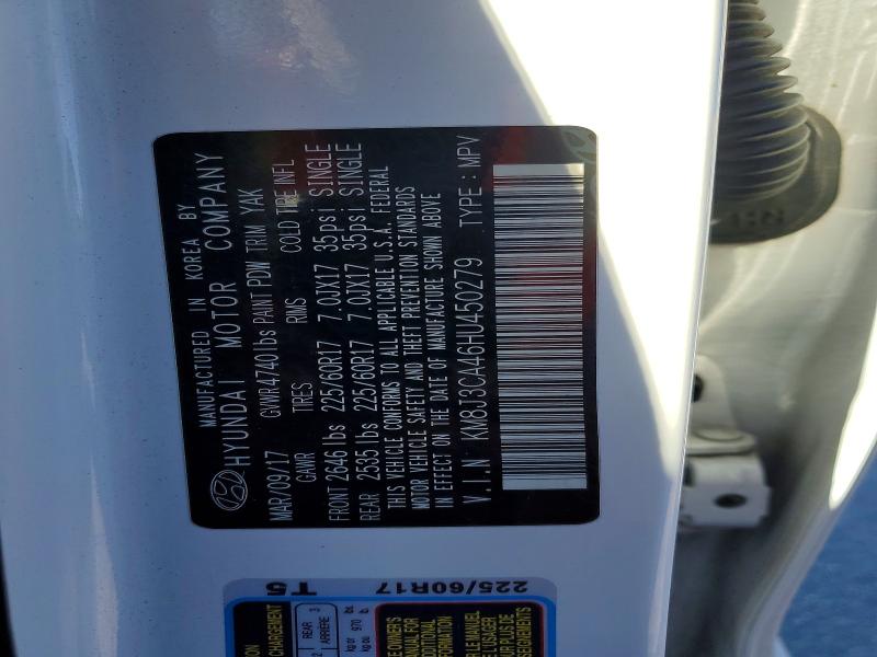 68169386 :رقم المزاد ، KM8J3CA46HU450279 vin ، 2017 Hyundai Tucson مزاد بيع