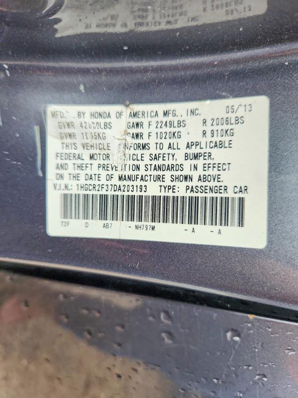 Продаж на аукціоні авто 2013 Honda Accord, vin: 1HGCR2F37DA203193, номер лоту: 68769236