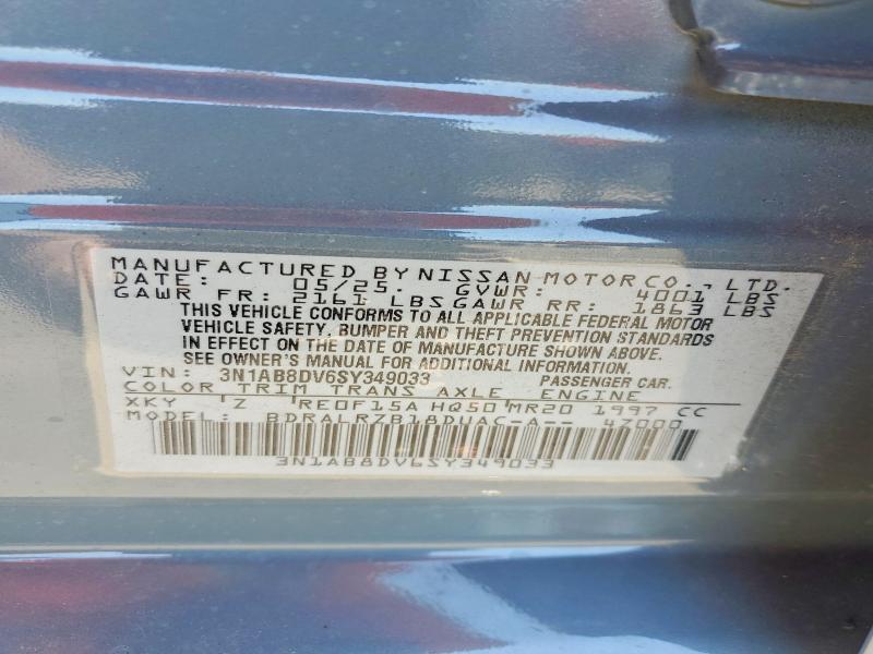 2025 Nissan Sentra მანქანა იყიდება აუქციონზე, vin: 3N1AB8DV6SY349033, აუქციონის ნომერი: 69099566