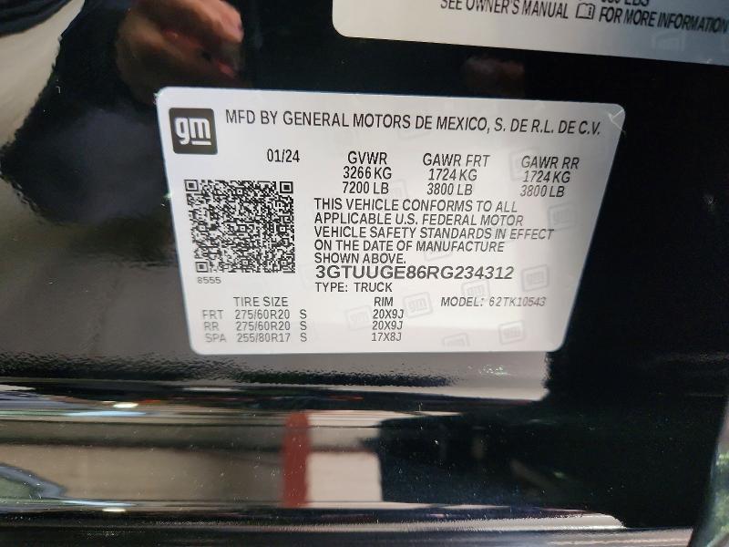 Продаж на аукціоні авто 2024 Gmc Sierra, vin: 3GTUUGE86RG234312, номер лоту: 70259636