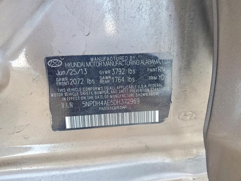 67905056 :رقم المزاد ، 5NPDH4AE5DH372969 vin ، 2013 Hyundai Elantra مزاد بيع