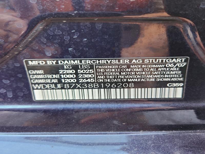 Продаж на аукціоні авто 2008 Mercedes-benz E, vin: WDBUF87X38B196208, номер лоту: 69046116