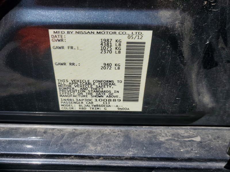 Aukcja sprzedaży 2013 Nissan Altima, vin: 1N4BL3AP3DC100889, numer aukcji: 69528436