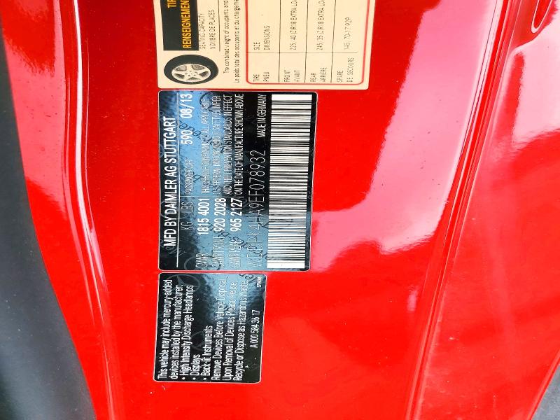 Aukcja sprzedaży 2014 Mercedes-benz Slk, vin: WDDPK4HA9EF078932, numer aukcji: 67537496