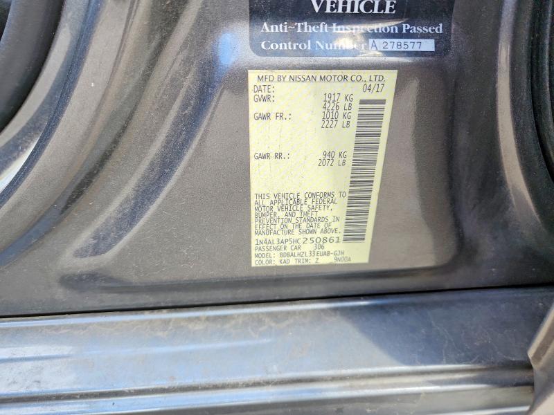 Aukcja sprzedaży 2017 Nissan Altima, vin: 1N4AL3AP5HC250861, numer aukcji: 68173726