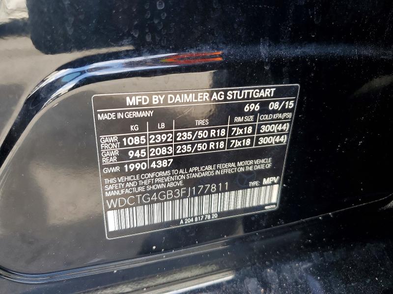 Продаж на аукціоні авто 2015 Mercedes-benz Gla, vin: WDCTG4GB3FJ177811, номер лоту: 70519466