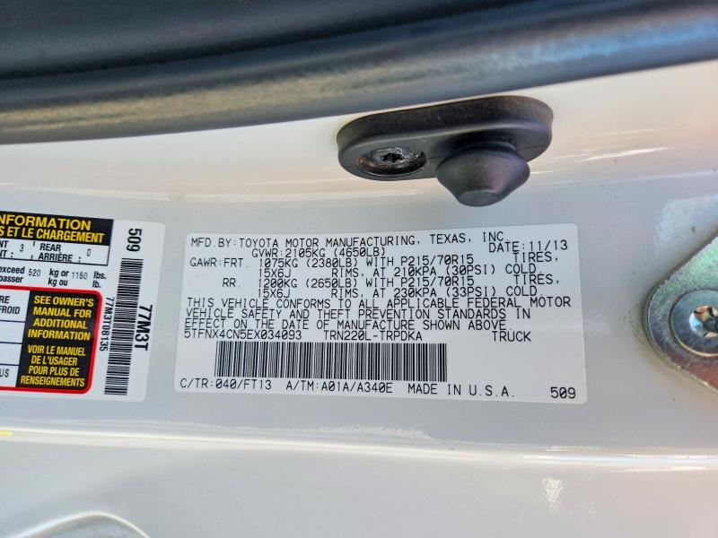 Продажа на аукционе авто 2014 Toyota Tacoma, vin: 5TFNX4CN5EX034093, номер лота: 68006666