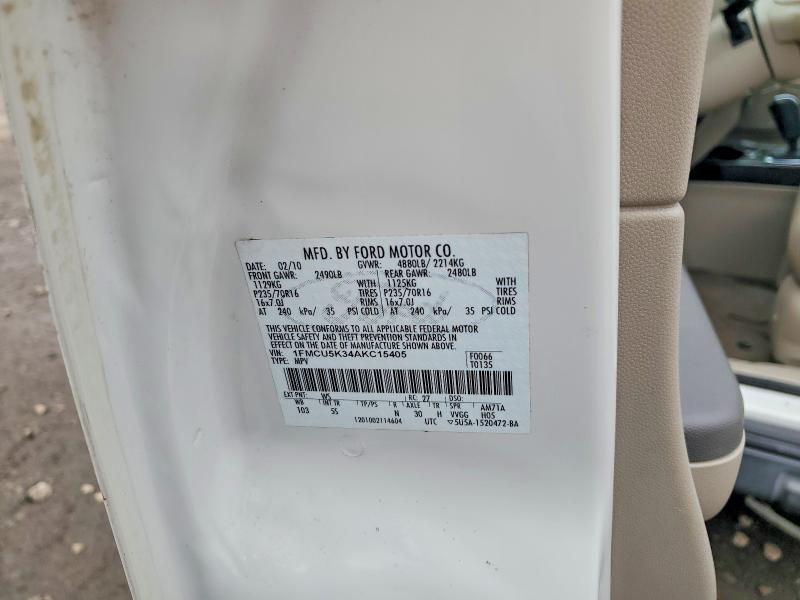 Продажа на аукционе авто 2010 Ford Escape, vin: 1FMCU5K34AKC15405, номер лота: 71058066