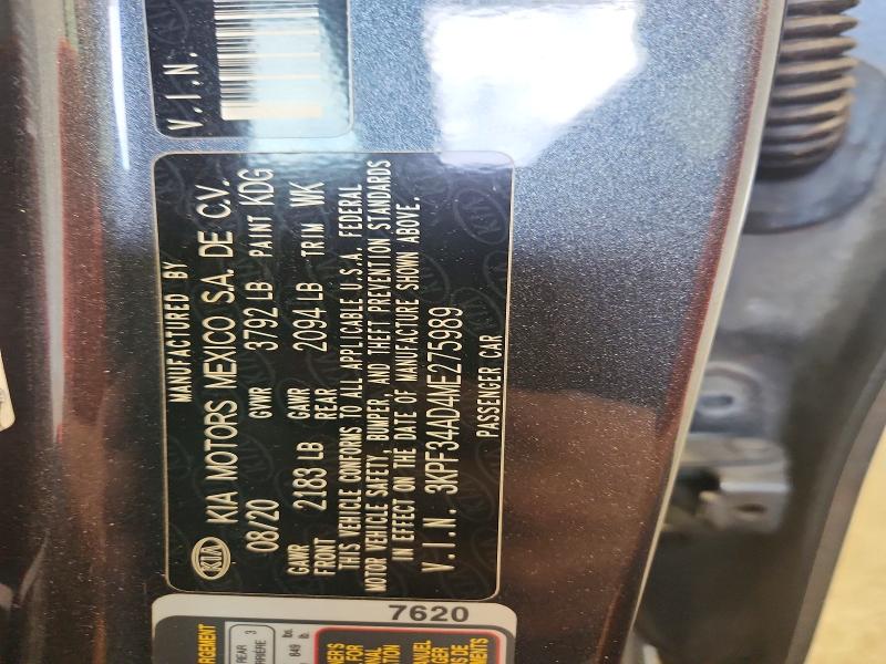 Aukcja sprzedaży 2021 Kia Forte, vin: 3KPF34AD4ME275989, numer aukcji: 67430086
