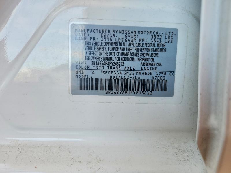 69901236 :رقم المزاد ، 3N1AB7AP4FY245212 vin ، 2015 Nissan Sentra مزاد بيع