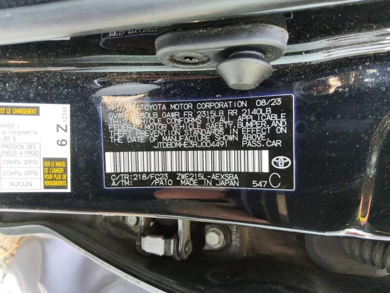 Aukcja sprzedaży 2024 Toyota Corolla Hybrid, vin: JTDBDMHE3RJ004491, numer aukcji: 67001236