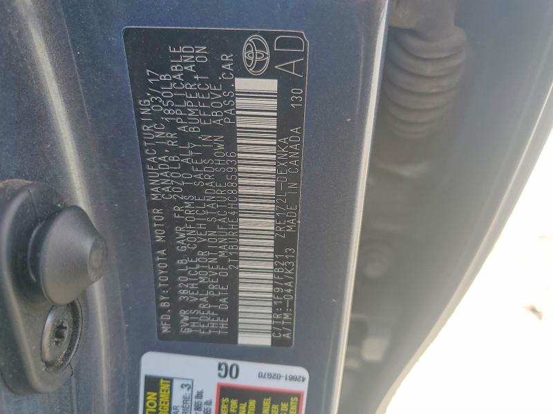 Продаж на аукціоні авто 2017 Toyota Corolla, vin: 2T1BURHE4HC885936, номер лоту: 68392316