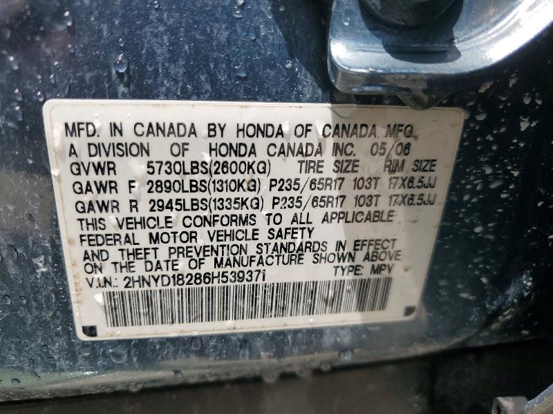 Aukcja sprzedaży 2006 Acura Mdx, vin: 2HNYD18286H539371, numer aukcji: 67080266