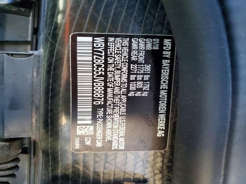 Aukcja sprzedaży 2018 Bmw I3, vin: WBY7Z8C55JVB86876, numer aukcji: 67836706