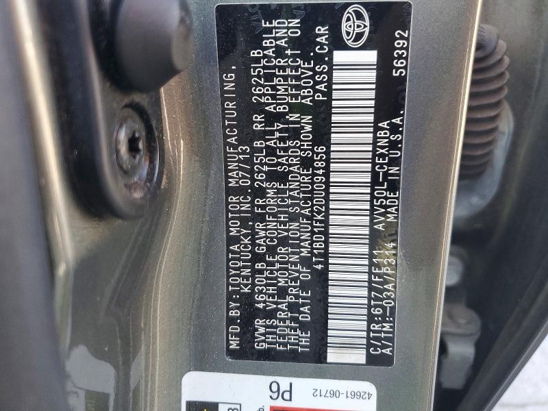 Продаж на аукціоні авто 2013 Toyota Camry Hybrid, vin: 4T1BD1FK2DU094856, номер лоту: 69399116