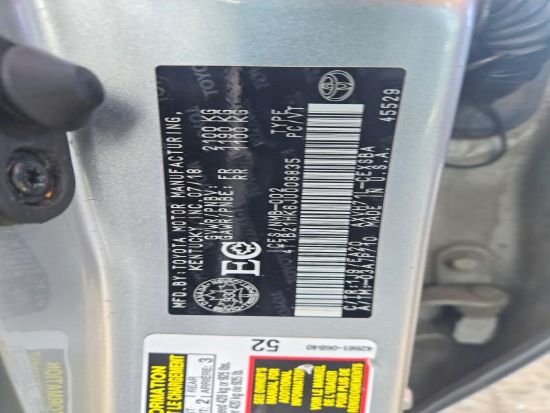 Продажа на аукционе авто 2018 Toyota Camry, vin: 4T1B21HK6JU008835, номер лота: 68229306
