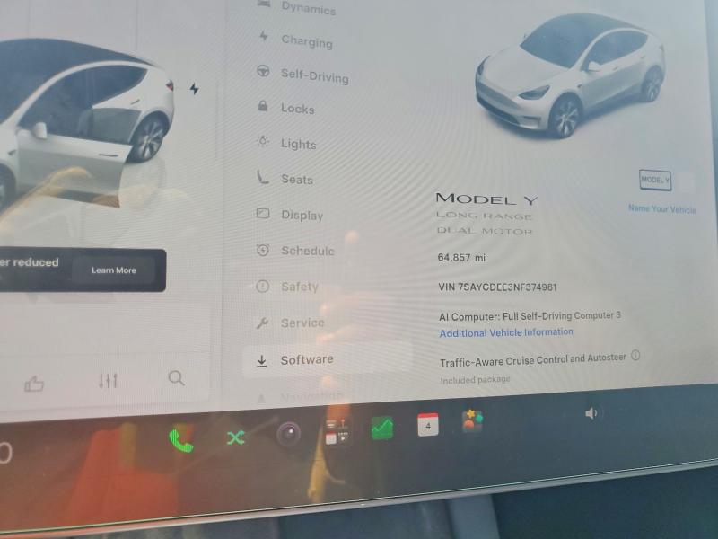 Продаж на аукціоні авто 2022 Tesla Model Y, vin: 7SAYGDEE3NF374981, номер лоту: 66591066