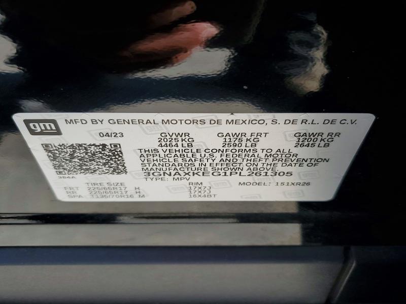 2023 Chevrolet Equinox მანქანა იყიდება აუქციონზე, vin: 3GNAXKEG1PL261305, აუქციონის ნომერი: 68897766